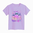 thumbnail image 4 of xaweyi Kids Halloween Shirt Cute Ghost with Bow Graphic Short Sleeve T Shirt Girls Holiday Tee,Sizes 4-5 Years, 4 of 5