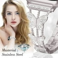 thumbnail image 4 of Dwitch Butterfly Band Compatible with Apple Watch Bands 41mm 40mm 38mm for Women iWatch SE Series 9 8 7 6 5 4 3 2 1, Slim Thin Fancy Bling Dressy Chain Strap for Apple Watch Band,Starlight, 4 of 7