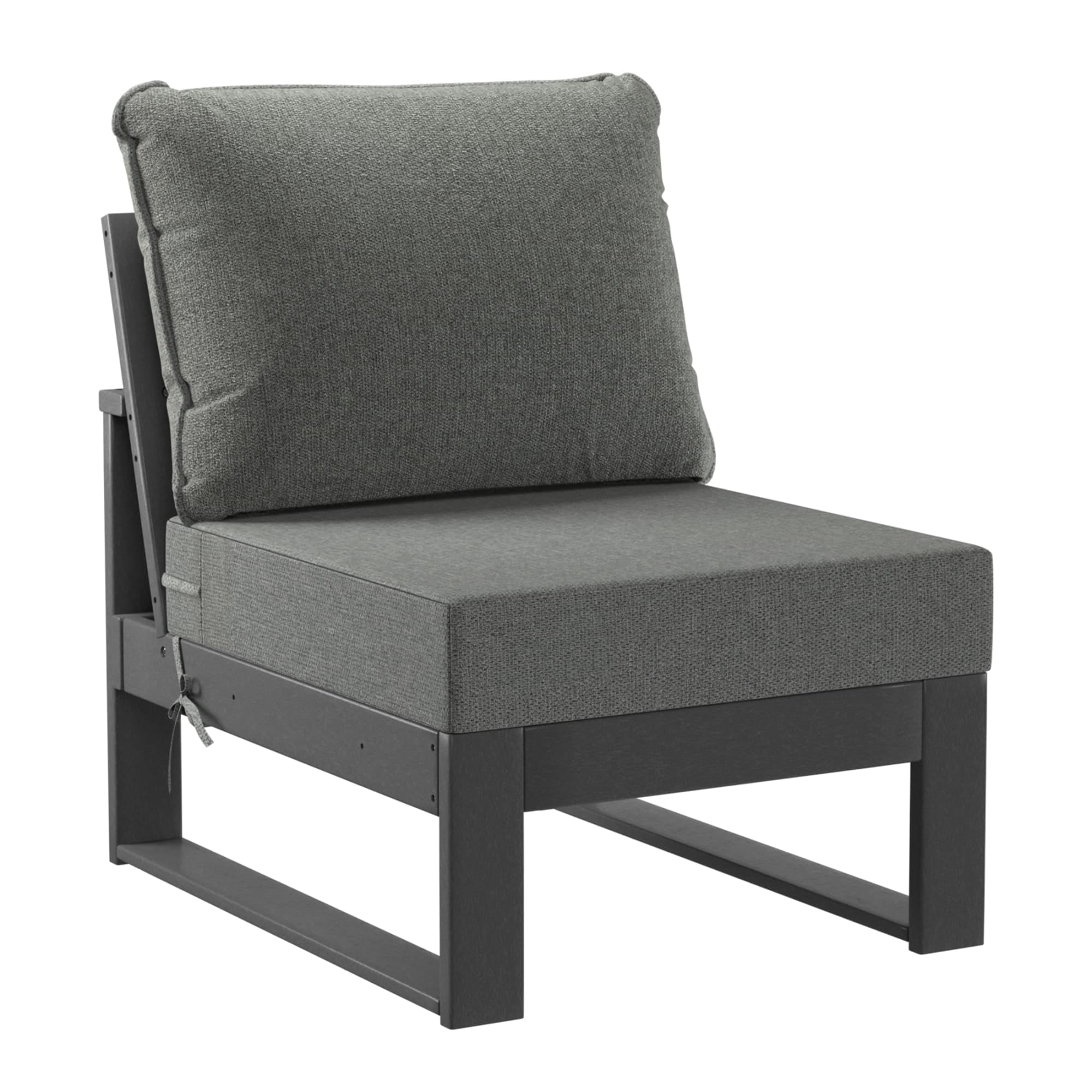 WestinTrends Montara Outdoor 4-Piece HDPE L-Shaped Modular Patio Sofa Furniture Set, Gray/Gray