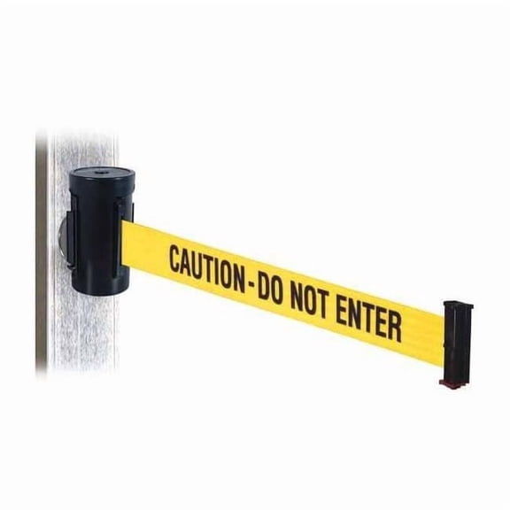 Retracta-Belt Belt Barrier, Black, Magnet, 10ft.L WH700SB-CAU-MM