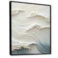 thumbnail image 2 of Designart "Papercut-Style Waves In White And Blue I" Coastal Waves Floater Framed Wall Art Living Room, 2 of 5