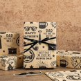 thumbnail image 3 of 10 Sheets Fathers Day Flower Wrapping Paper, Happy Father's Day Dad Theme Gift Wrap, Brown Kraft Floral Bouquet Paper for Men Husband Grandpa DIY Gift Packaging, 19.7 x 27.6In Each, 3 of 8