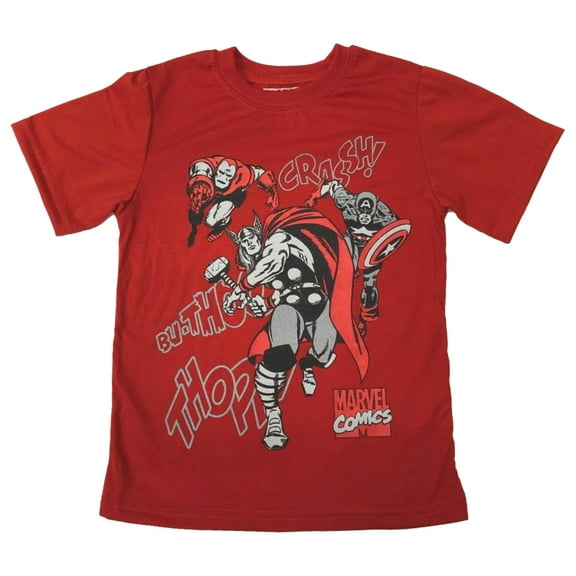 Marvel Comics Boys Red Thor Iron Man Captain America T-Shirt Tee Shirt 7