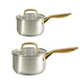 thumbnail image 4 of Oster Davinelle 12 Piece Stainless Steel Cookware Set in Silver with Gold Handle, 4 of 7