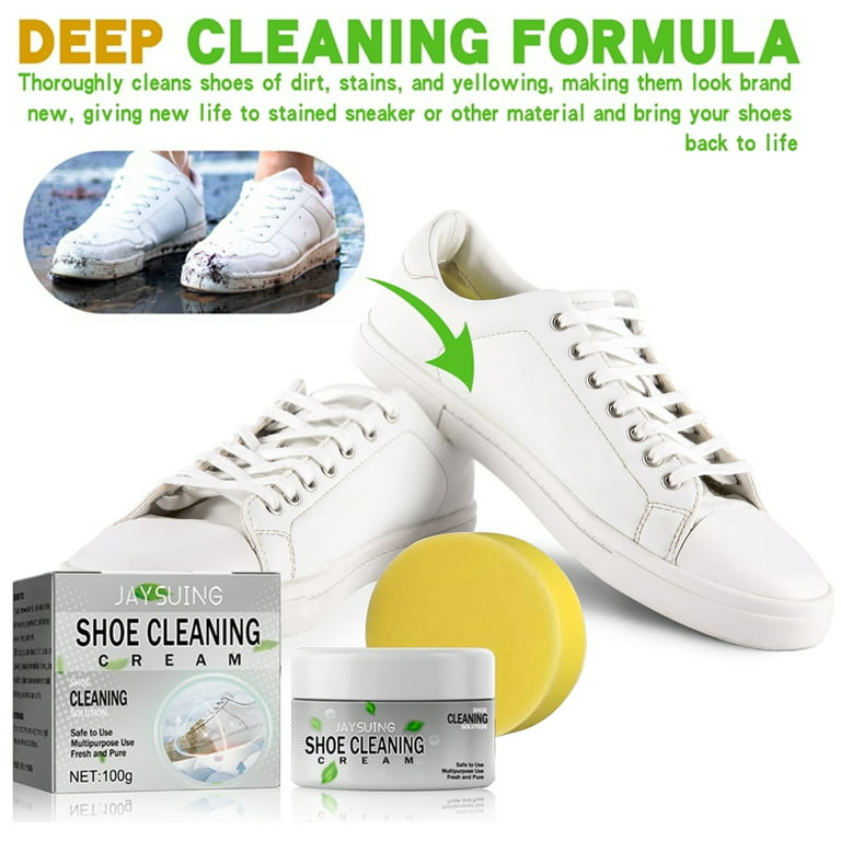 Awishday White Shoe Cleaning Cream, White Shoe Cleaning Cream with Sponge,  2023 New Version Multi-functional Cleaning and Stain Removal Cream