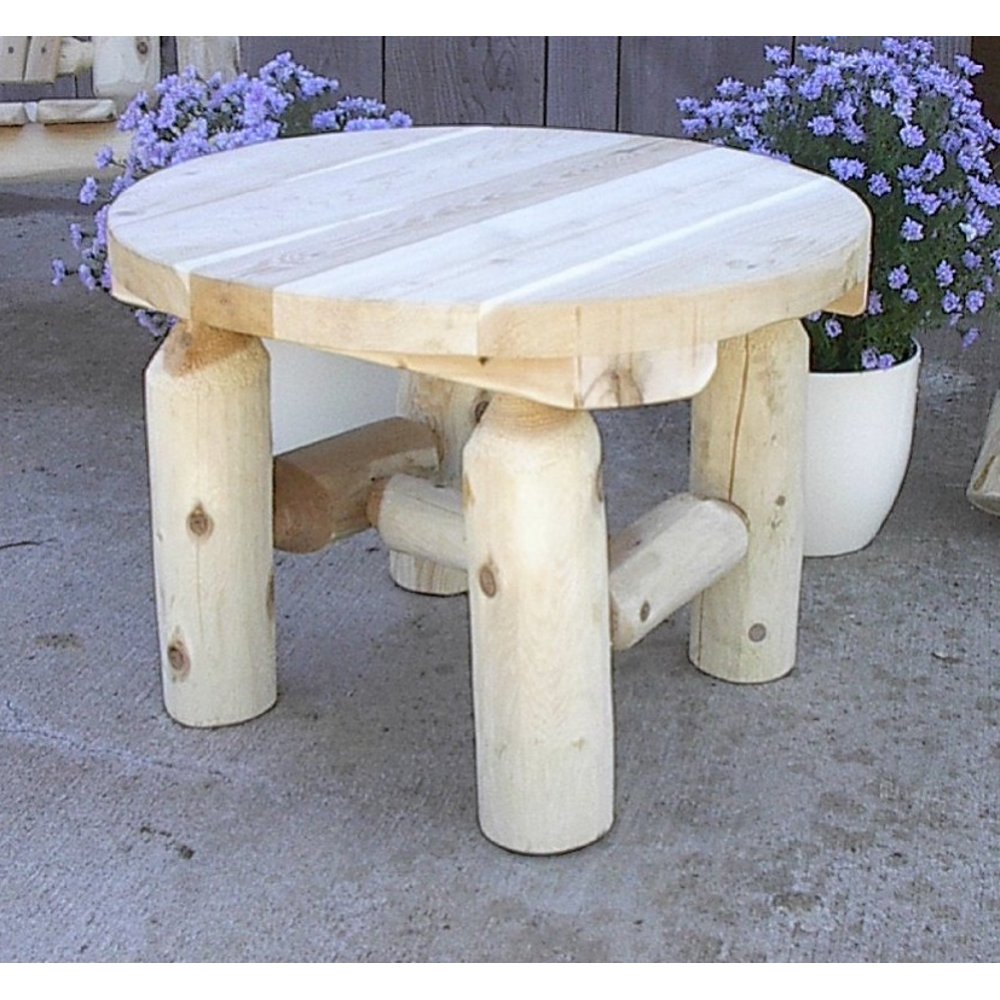 Furniture Barn USA™ White Cedar Log Round Coffee Table