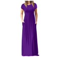 thumbnail image 1 of Robe Décontractée pour Femmes Femmes Col Rond Décontractée Poches Manches Courtes Robe Longueur au Sol Robe Ample de Soirée Vêtements pour Femmes G Beige, 1 of 6