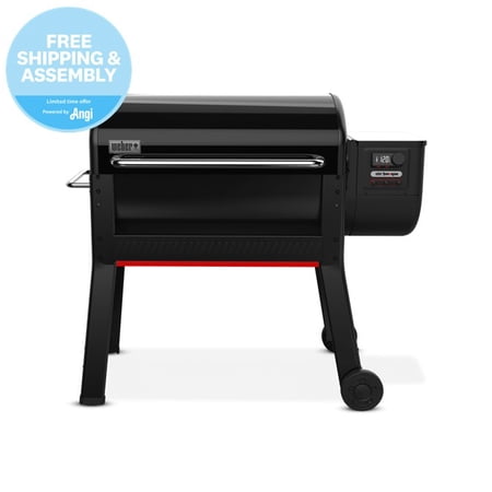 Weber Smoque XL Pellet Grill, 34 Inch Wood Fired Pellet Smoker with Wifi Capability, Black