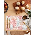 thumbnail image 5 of Red Orange Grey Coral Coastal Placemats Set of 4, Summer Beach Seaside Nautical Placemats for Dining Table, Place Mats for Kitchen Tabletop, Waterproof Wipeable Dining Table Mats Set, 5 of 9