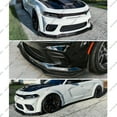 thumbnail image 4 of Front Lip Compatible with 2020-2023 Dodge Charger Hellcat Scat Widebody, H Style Bumper Air Dam Lower Chin Splitter Protection Body Kit Fits for 2020 2021 2022 2023 (Carbon Fiber Look), 4 of 8