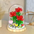 thumbnail image 3 of Rose Flowers Bouquets Building Toy with Dust Cover,Mini Bricks Rose Set for Home Dcor,Botanical Collection, from Daughter Son,Creative Project for Adu, 3 of 4