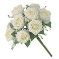 thumbnail image 4 of Ramo de flores de rosas artificiales de 9 cabezas, ramo de flores de novia, fiesta de boda, tela de seda, decoración floral falsa, blanco Advancent HA6916-02B, 4 of 6