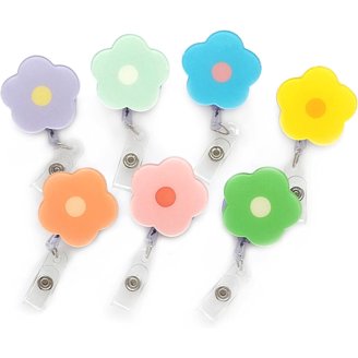WIRESTER Retractable Badge Reel Holder - 2 Pack With Swivel Clip, Cochin Silkie Chicken Design