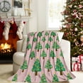 thumbnail image 2 of PuSpu Christmas Flannel Christmas Tree Blanket Forest Snow Scene Thickened Printed Blanket Double Sided Plushs Nap Blanket Shawl Holiday Gift Blanket Christmas Ornaments, 2 of 6