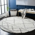 thumbnail image 2 of SAFAVIEH Pro Lux Marie Geometric Shag Area Rug, Ivory/Grey, 6'7" x 6'7" Round, 2 of 8