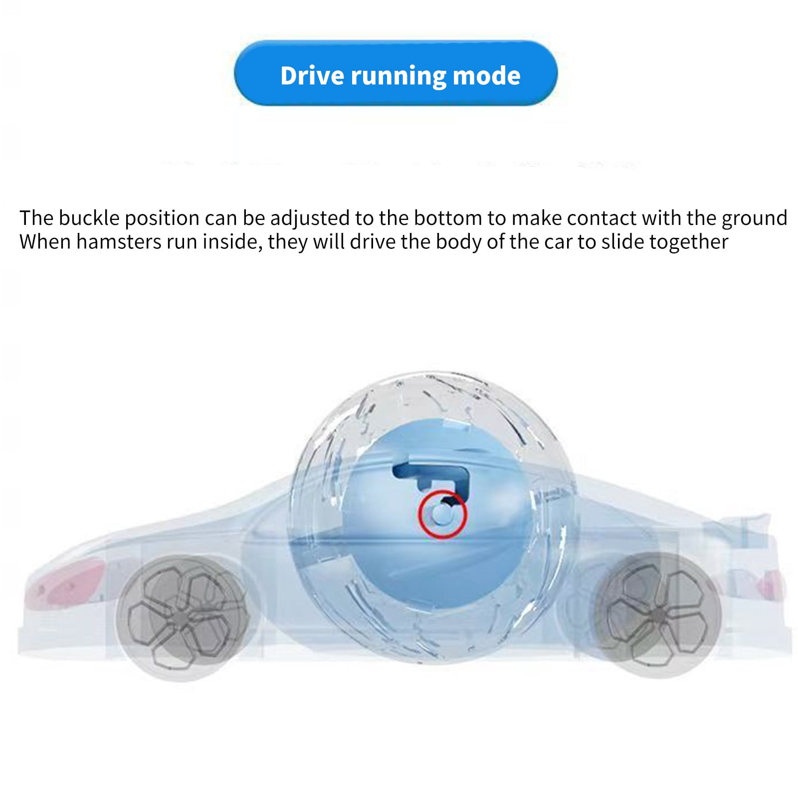Hamster Activity Car Toy Exercise Fitness Wheel Clear Running Vehicle for Small Pet Hamsters Ferrets and