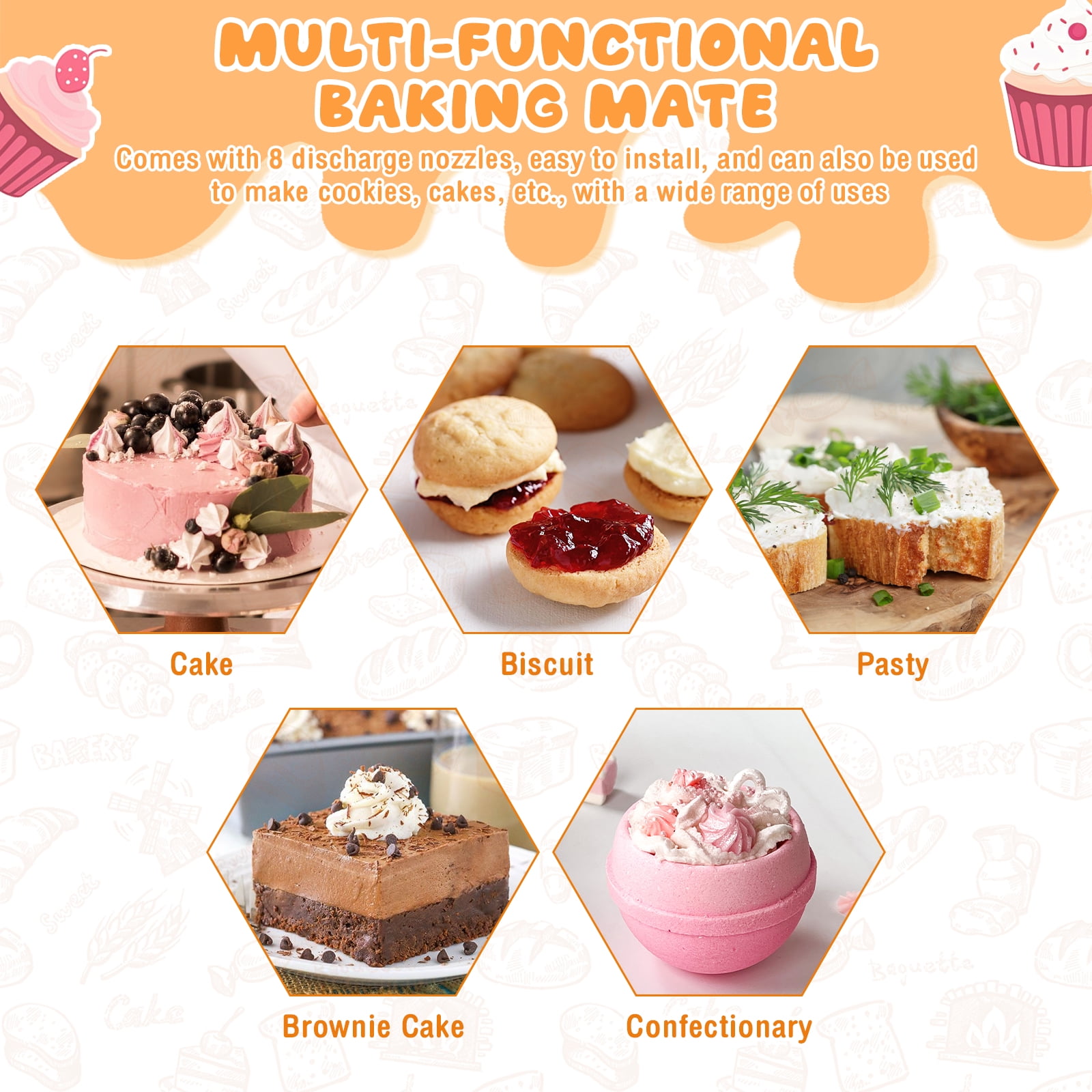 Churro Maker Machine Stainless Steel Churro Gun Kit Multifunctional Churro Filler Kit DIY Cookie Maker Machine Household Churro Maker Kit for Cake DIY Decorations