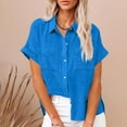 thumbnail image 2 of XuJwPNcy Button down Shirts for Women Roll up Short Sleeve Blouses Loose Collared Shirt Summer Casual Work Tops, 2 of 6