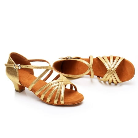 

B91xZ Shoes for Women Sandals Women Ladies Low Princess Dancing Ballroom Tango Latin Shoes Sandals Gold Size 5.5