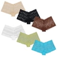 thumbnail image 3 of Curve Muse Women's Pack Of 6 Comfort Sheer Lace Tanga Hipster Boyshorts Panties-Pack AM-S, 3 of 7