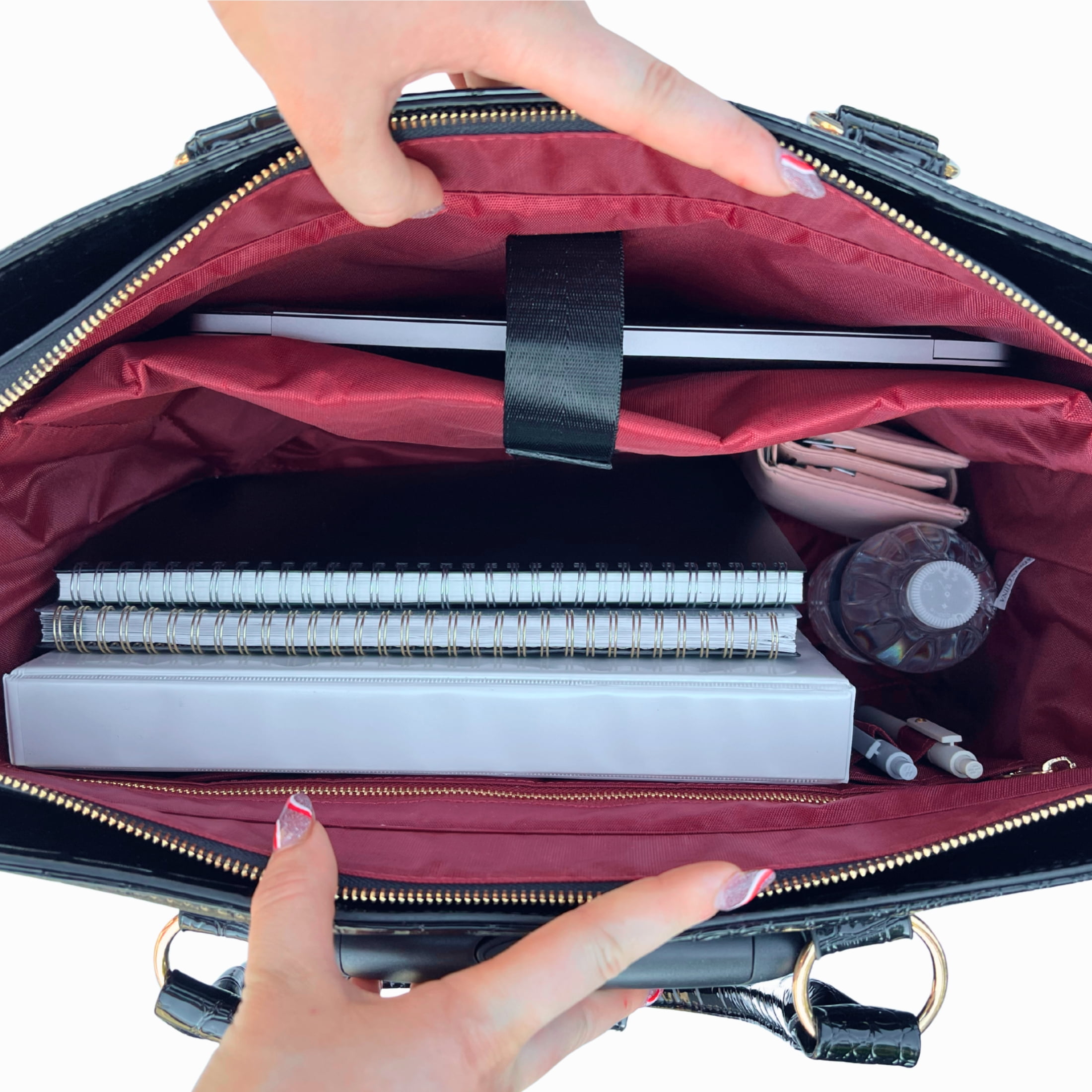 The Cosmopolitan Rolling Laptop Bag for Women | Designer Wheeled Briefcase | Fits 13-17" Laptops | Office Travel Computer Case | JKM & Company