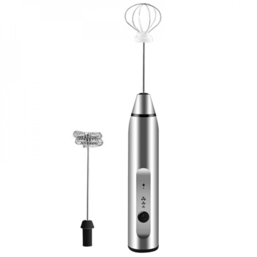 Electric Milk Frother Handheld, Maestri House USB Rechargeable Milk Foam  Maker with 1 Whisks, IPX7 Waterproof, Black 