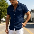 thumbnail image 6 of Guluxicc Men's Cotton Shirts with Pockets Button Down Short Sleeve Shirts for Everyday Wear Trendy Summer Casual Outfits, 6 of 8