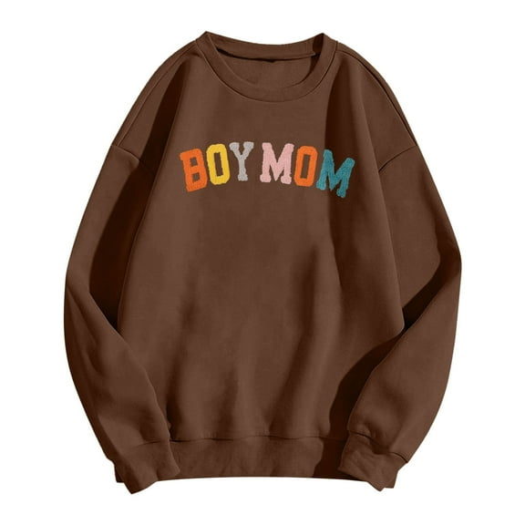 Boy Mom Sweatshirt Women Mama Sweatshirt Mom Life Pullover For Mom Hoodie Mom Mode Crew Neck Pullover Knit Tunic Tops Women Hoodie Jacket Cute Baggy Sweatshirt Juniors Shorts Outfit Sweatshirts for