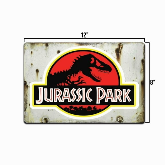 Jurassic Park Vintage Rustic Looking Aluminum Metal Sign 8x12 In