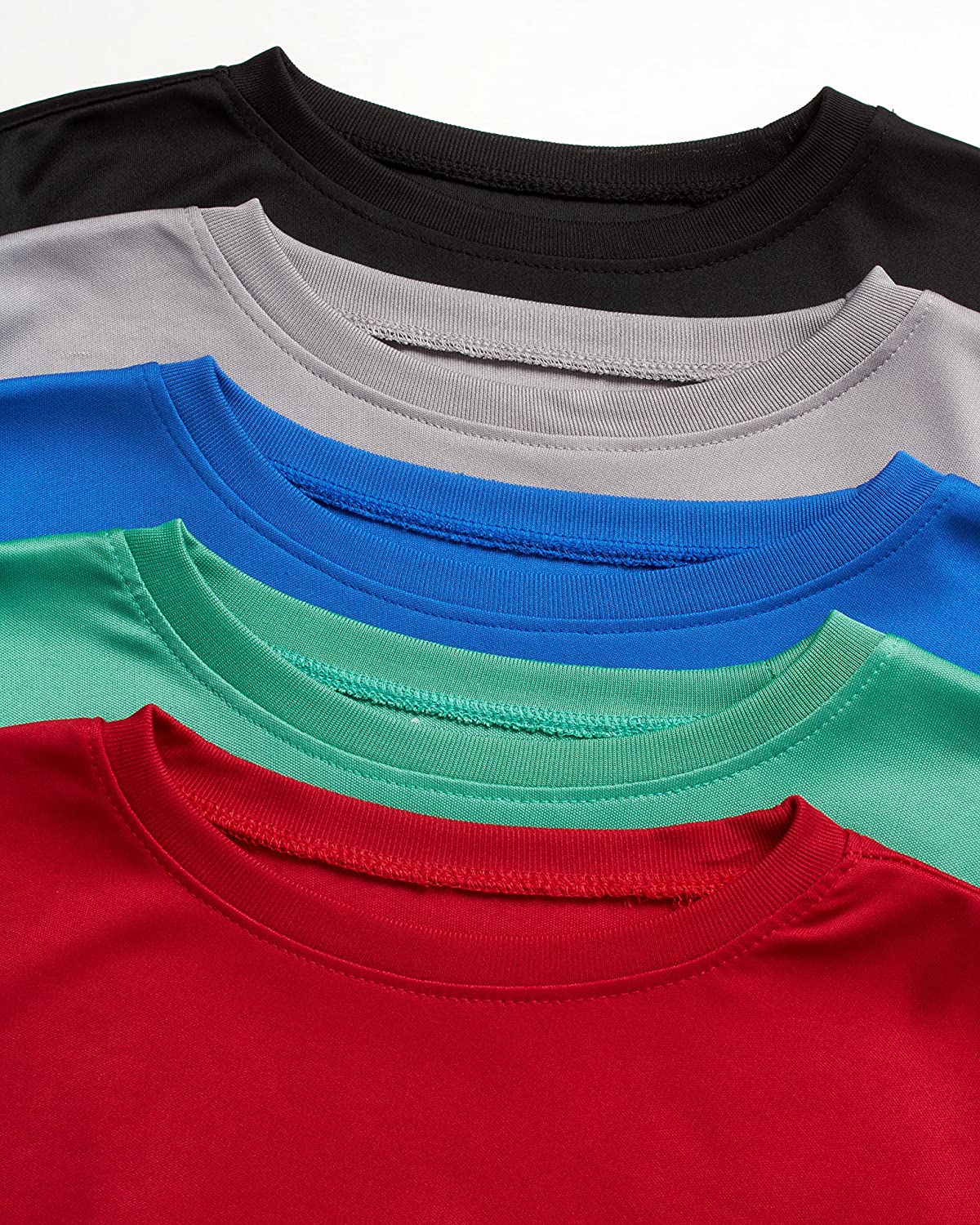 IXtreme Boys' Active Performance T-Shirts - 5 Pack Dry Fit Sports Tees For Athletic Wear