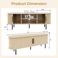 thumbnail image 2 of Hassch Modern TV Stand with 2 Doors and Storage, 58" Media Console Table for TVs up to 65", Entertainment Center for Living Room, Bedroom, Oak Color, 2 of 7