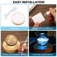 thumbnail image 5 of Uxcell 4" Wooden LED Light Base, 2pcs Wood Light Display Base Stand for 3D Crystal Stone, 3 Color Light Color, 5 of 6