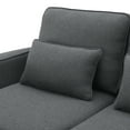 thumbnail image 7 of Upholstered Sectional Sofa with Console,114.2inch Modern 4 Seater Sofa Fabric Sofa with 4 Pillows and 2 Cup Holders and 2 USB Ports for Living Room, Apartment, Office,DARK GREY, 7 of 7