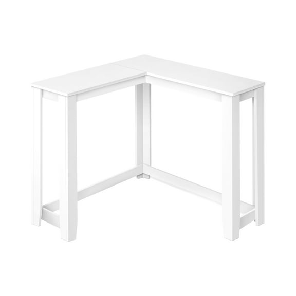 Miekor Furniture Accent Table, Console, Entryway, Narrow, Corner, Living Room, Bedroom, White Laminate, Contemporary, Modern 44744