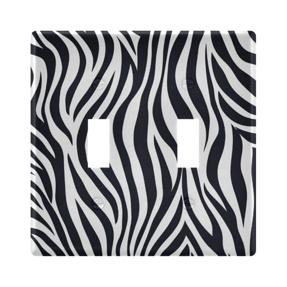 Zabra Skin Stripes Light Switch Cover Electrical Outlet Cover Replaceable Wall Plates 2-Gang
