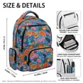thumbnail image 5 of Chririnla Vibrant Floral Print School Backpack with Lightweight, Adjustable Padded Straps Multi-Pocket 17 Inch Casual Daypack for Back to School Daily Use, 5 of 10