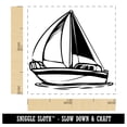 thumbnail image 2 of Simple Sailboat on Ocean Water Self-Inking Rubber Stamp Ink Stamper - Purple Ink - Small 1 Inch, 2 of 7