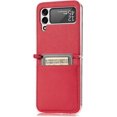 thumbnail image 3 of Case for Galaxy Z Flip 4 5G 5G,  Galaxy Z Flip 4 5G Wallet PU Leather Case with Card Holder, Shockproof Full-Body Protective Cover Phone Case for Galaxy Z Flip 4 5G 2022, Red, 3 of 7