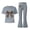 Grey, variant on UACY Girls Fashion Clothes Leopard Bow 2 Piece Outfits Kids Cute Clothing Sets Short Sleeve T Shirt Matching Flare Pants Set (Grey, 2-3 Years)