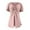 Pink, variant on TSADFHJI Peplum Tops for Women Formal Women's Spring/Summer Solid Color V Neck Lace up Short Sleeved Loose T Shirt Top S