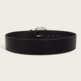 thumbnail image 4 of Previn Women's Faux Leather Adjustable Belts Square Metal Date Night Spring Thick Belt Vintage Metal Buckle Black Silver Small-Large, 4 of 4