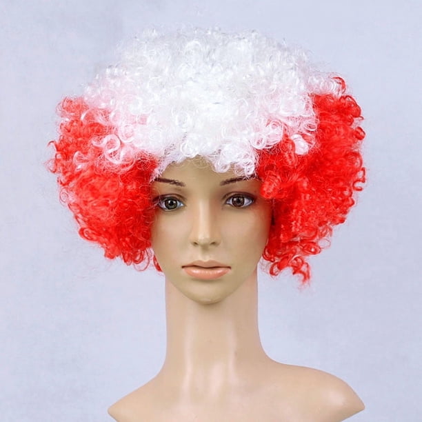 Peluca color bandera para aficionados al deporte y carnaval, gorra cómoda, tocado reutilizable para el traje de festival