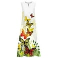 thumbnail image 3 of Capreze Women Long Maxi Dresses V Neck Summer Beach Sundress Sleeveless Tank Dress Kaftan Floral Print Style D 2XL, 3 of 4