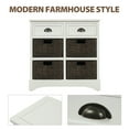 thumbnail image 3 of Rustic Storage Cabinet with Two Drawers and Four Classic Rattan Basket for Dining Room/Living Room (White), 3 of 33