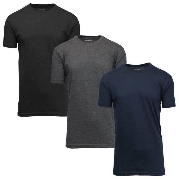 Men's Short Sleeve Crew Neck Cotton Blend Classic Tee (S-3XL) 3 Pack