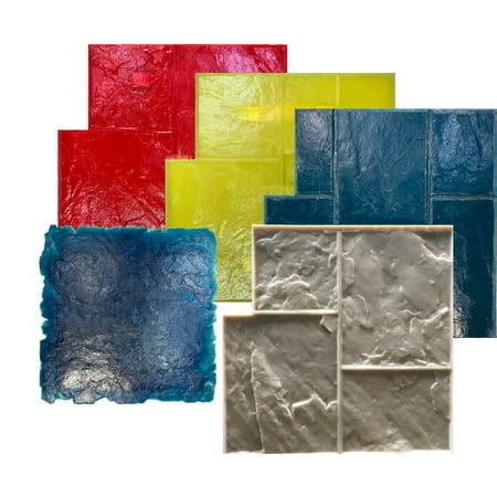 Concrete Stamping - 5 Ashlar Concrete Stamp Set. Slate Cement Texture Imprint Stamp Mats SM 3002