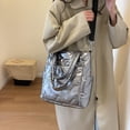 thumbnail image 4 of Bolso tipo cartera informal acolchado, bolso de moda con entramado, bolso diario, bolso con asa superior, 4 of 8