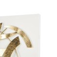 thumbnail image 5 of DecMode Gold Metal Metallic Curved Rod Abstract Wall Decor with White Wood Backing, 5 of 13