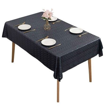

Tablecloths For Rectangle Tables Solid Color Sequin Tablecloth Rectangle Tablecloth Sparkle Table Cloth For Birthday Party Holiday Banquet Decoration-Dark Blue-70.8x70.8inch