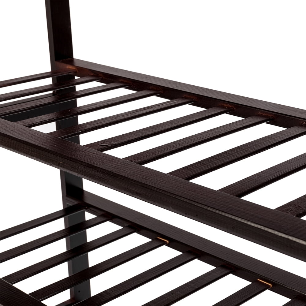Kepooman 4 Tiers Bamboo Shoe Rack for Entryway, 12-Batten Kepooman 4 Tiers Bamboo Shoe Rack for Entryway, 12-Batten